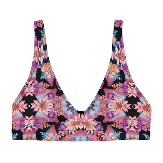 Cactus Flower Kaleidoscope Recycled Padded Bikini (top only)