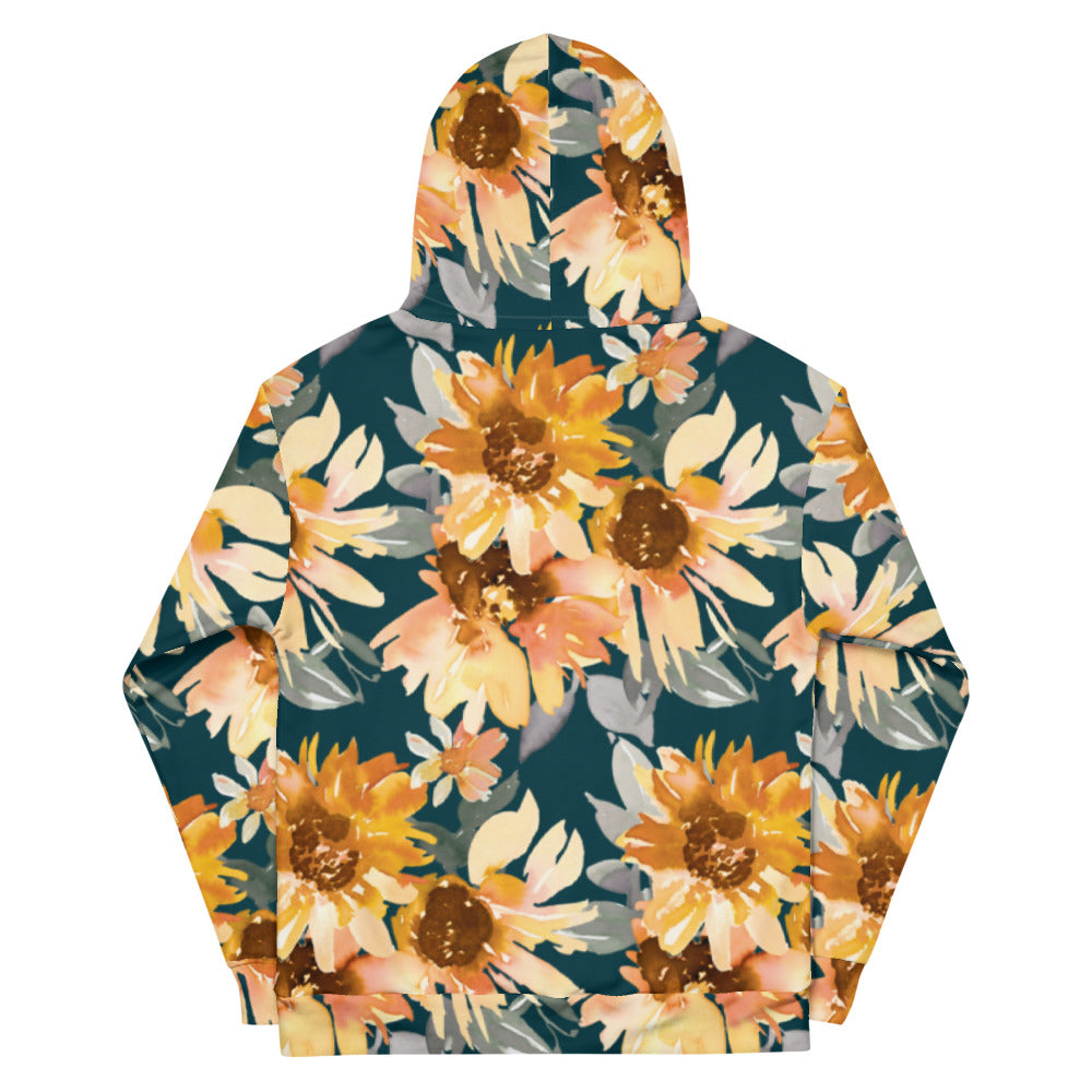 Sunflower Print Unisex Hoodie
