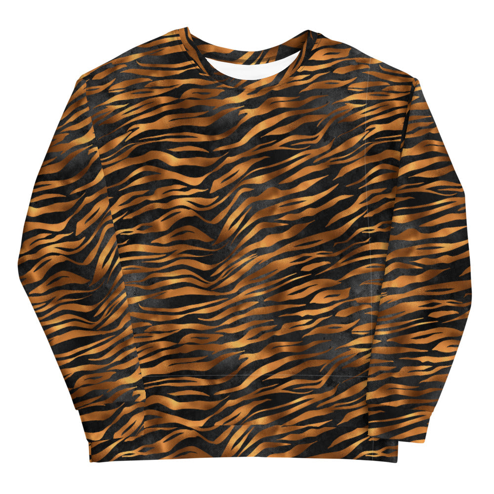 Tiger Print Fleece Lined Sweatshirt