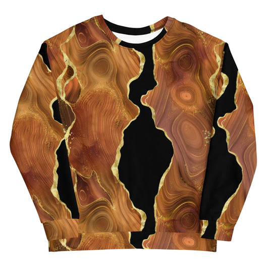 Unisex Sweatshirt - Black x Brown Agate