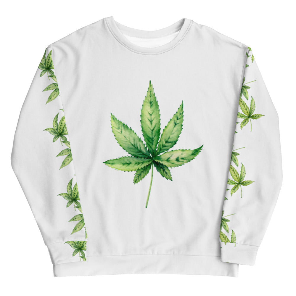 Unisex Sweatshirt - Watercolor Marijuana Print