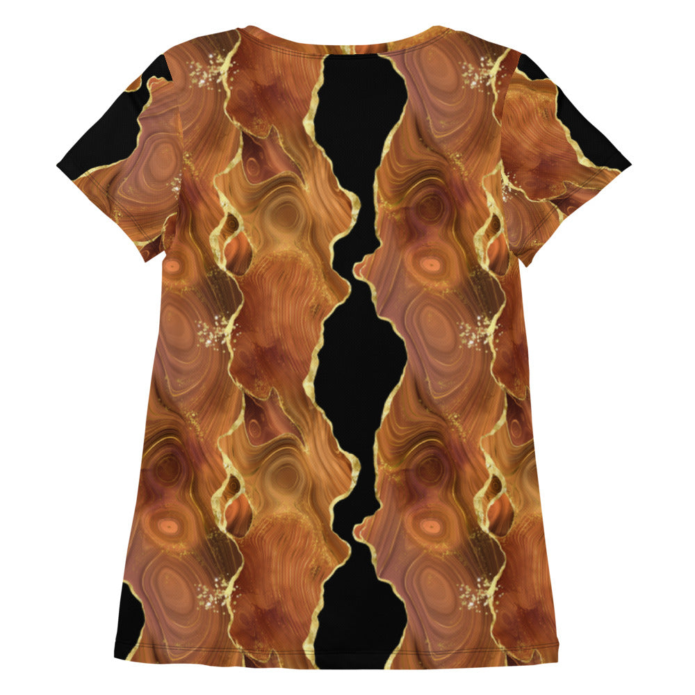 Black x Brown Agate - Women's Athletic T-shirt