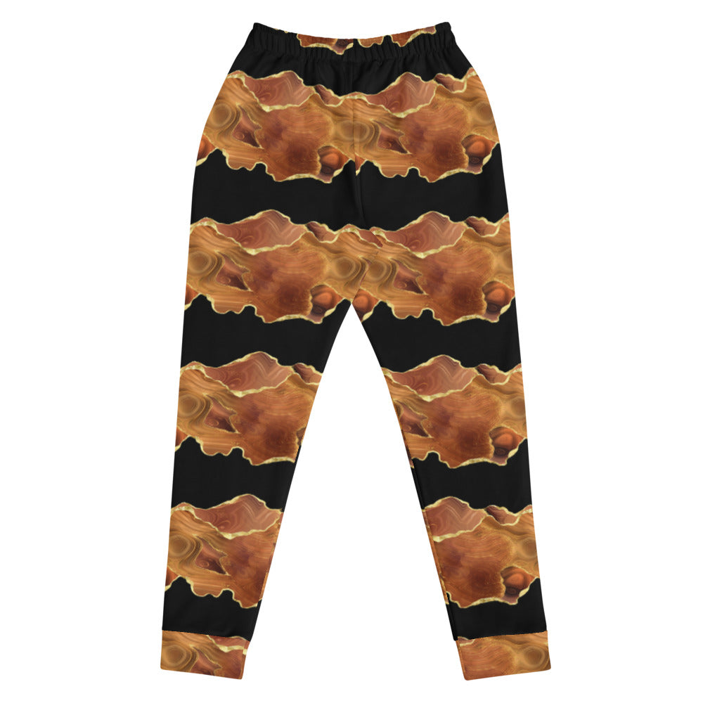 Women's Joggers - Black x Brown Agate Stripe