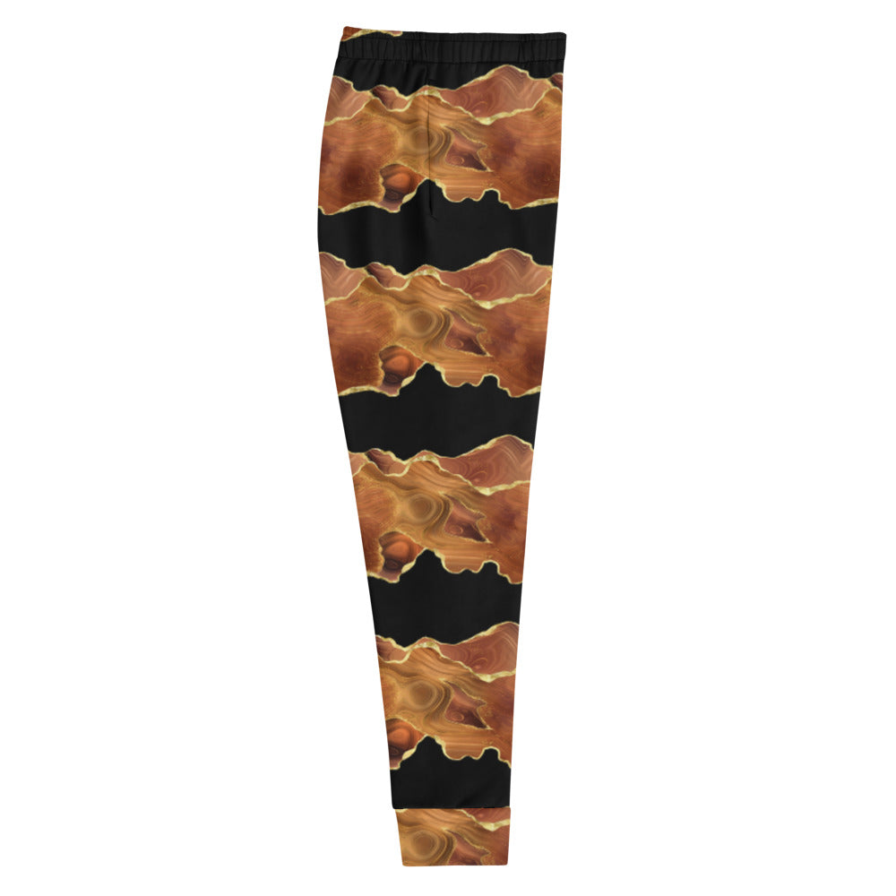 Women's Joggers - Black x Brown Agate Stripe