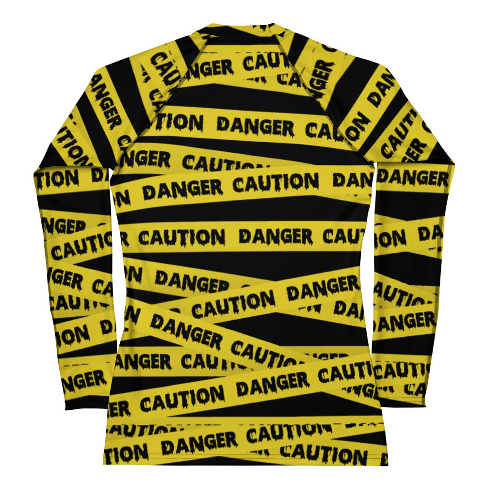 Caution Tape Print Women's Rash Guard