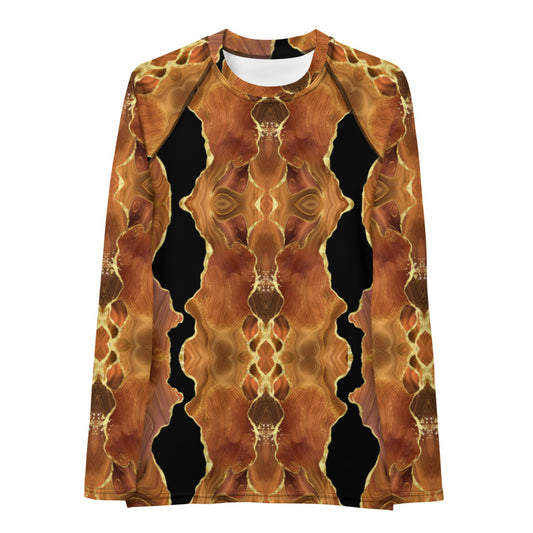 Women's Rash Guard - Black x Brown Agate (kaleidoscope)