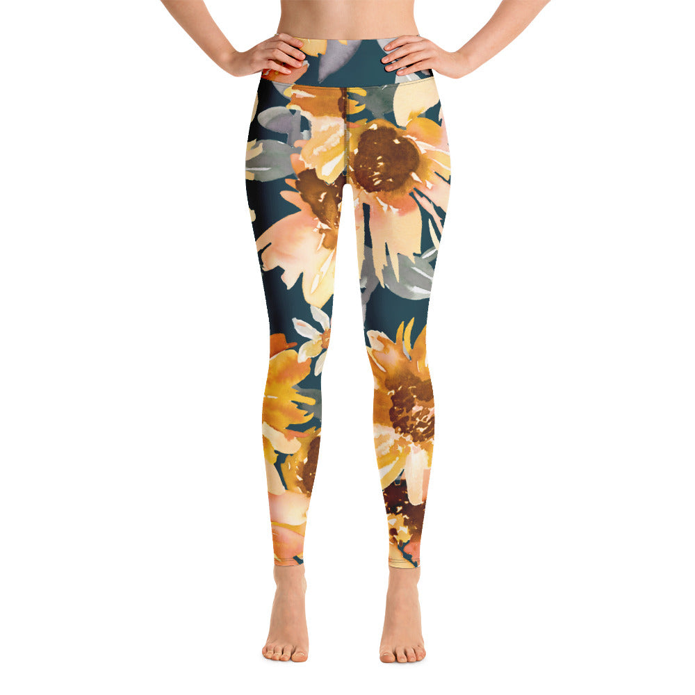 Sunflower Print Leggings
