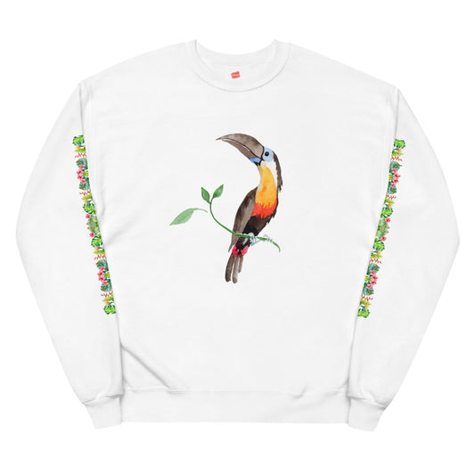 Unisex fleece sweatshirt - Tropical Rainforest Print - Ultra Soft