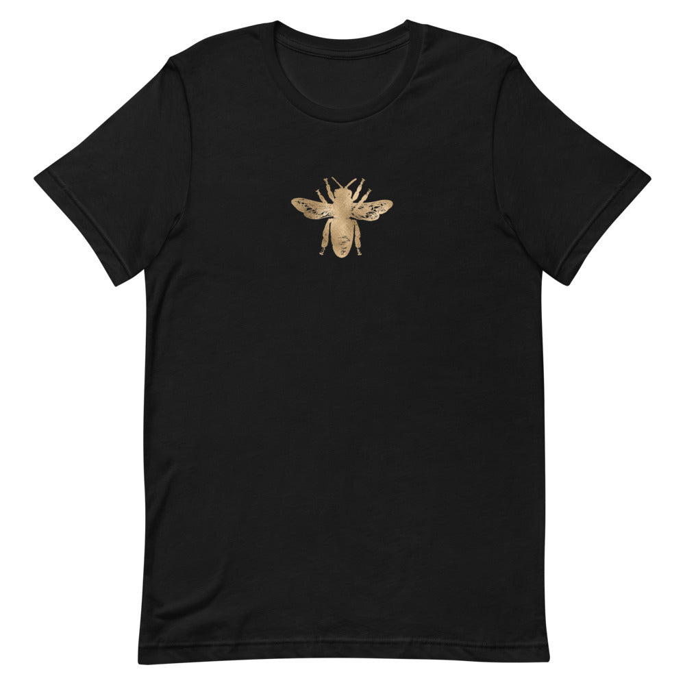 Black T-Shirt with Bee Print