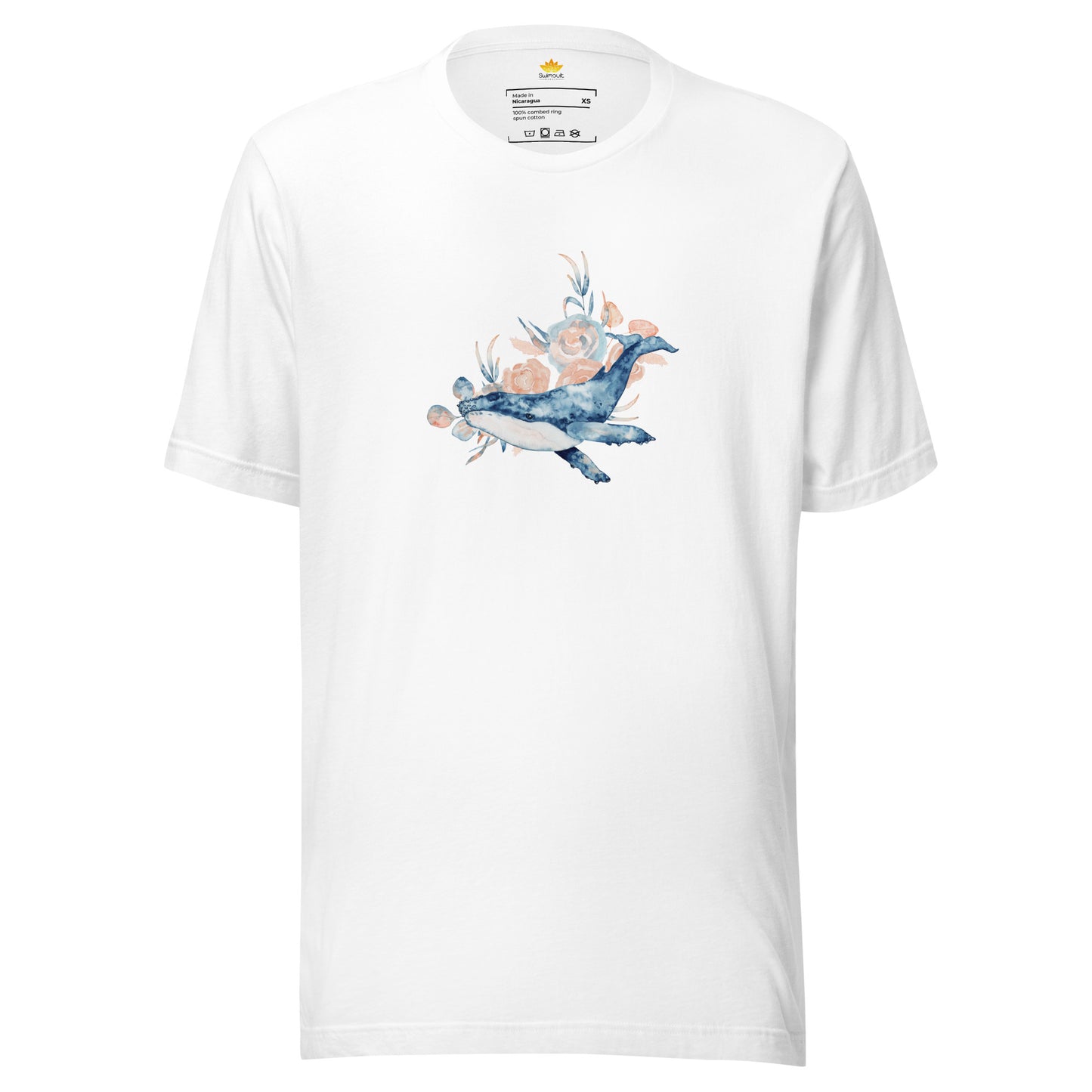Sea Life - Whale Print Short Sleeve T-Shirt (White)