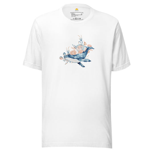 Sea Life - Whale Print Short Sleeve T-Shirt (White)
