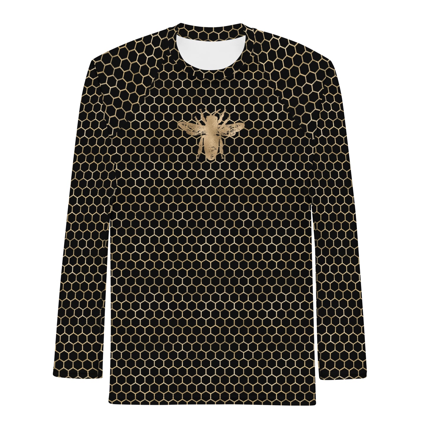 Black and Gold Honeycomb Rash Guard