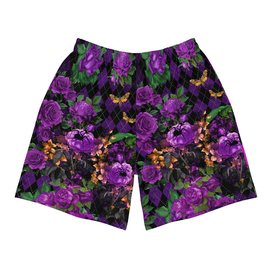 Purple Rose with Spider - Long Swim Shorts