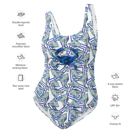Blue Crab One Piece Swimsuit
