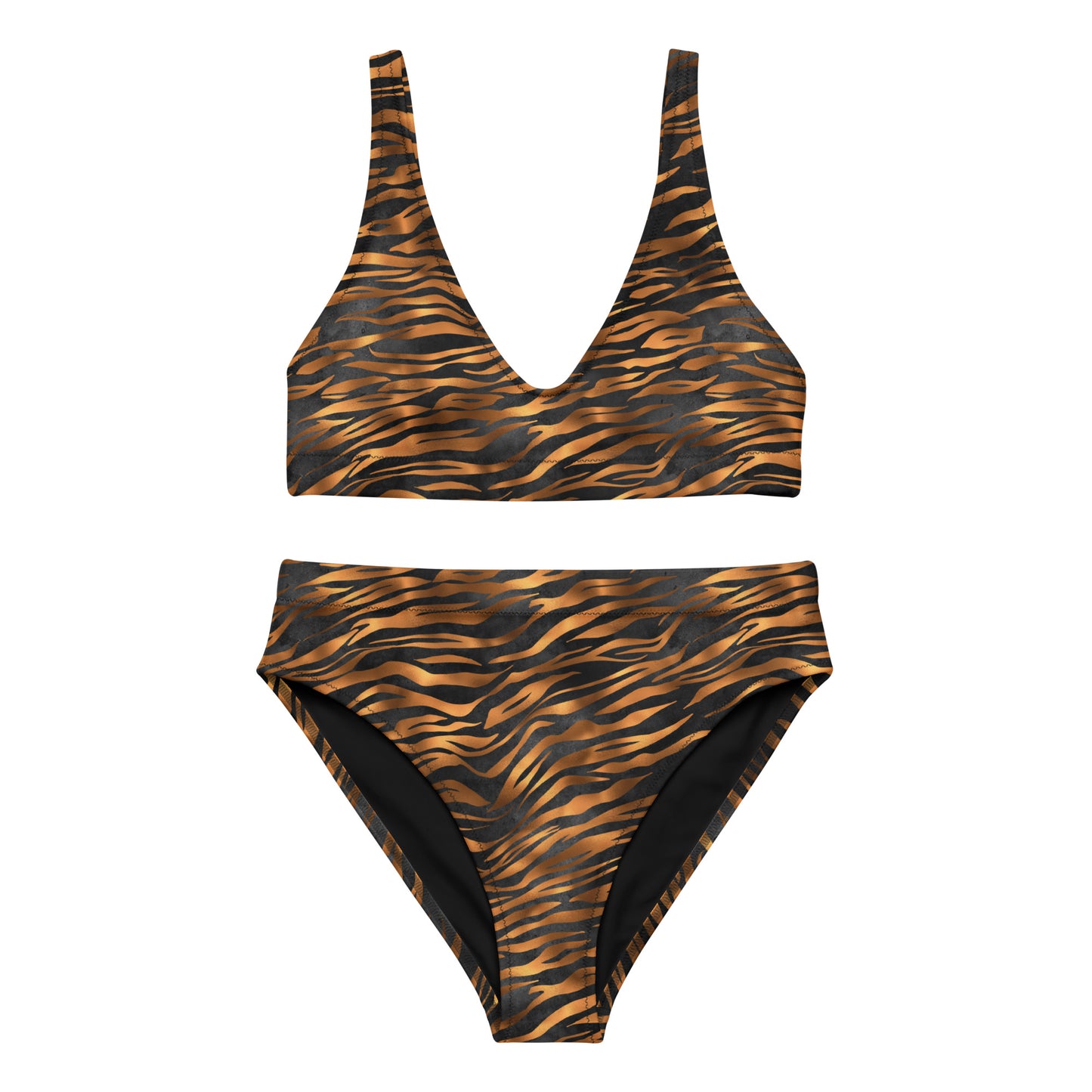 High Waist Bikini - Tiger Print