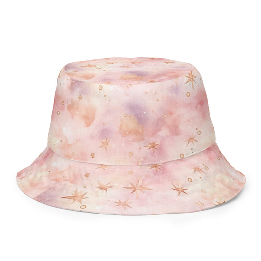 Pink Stars Reversible bucket hat