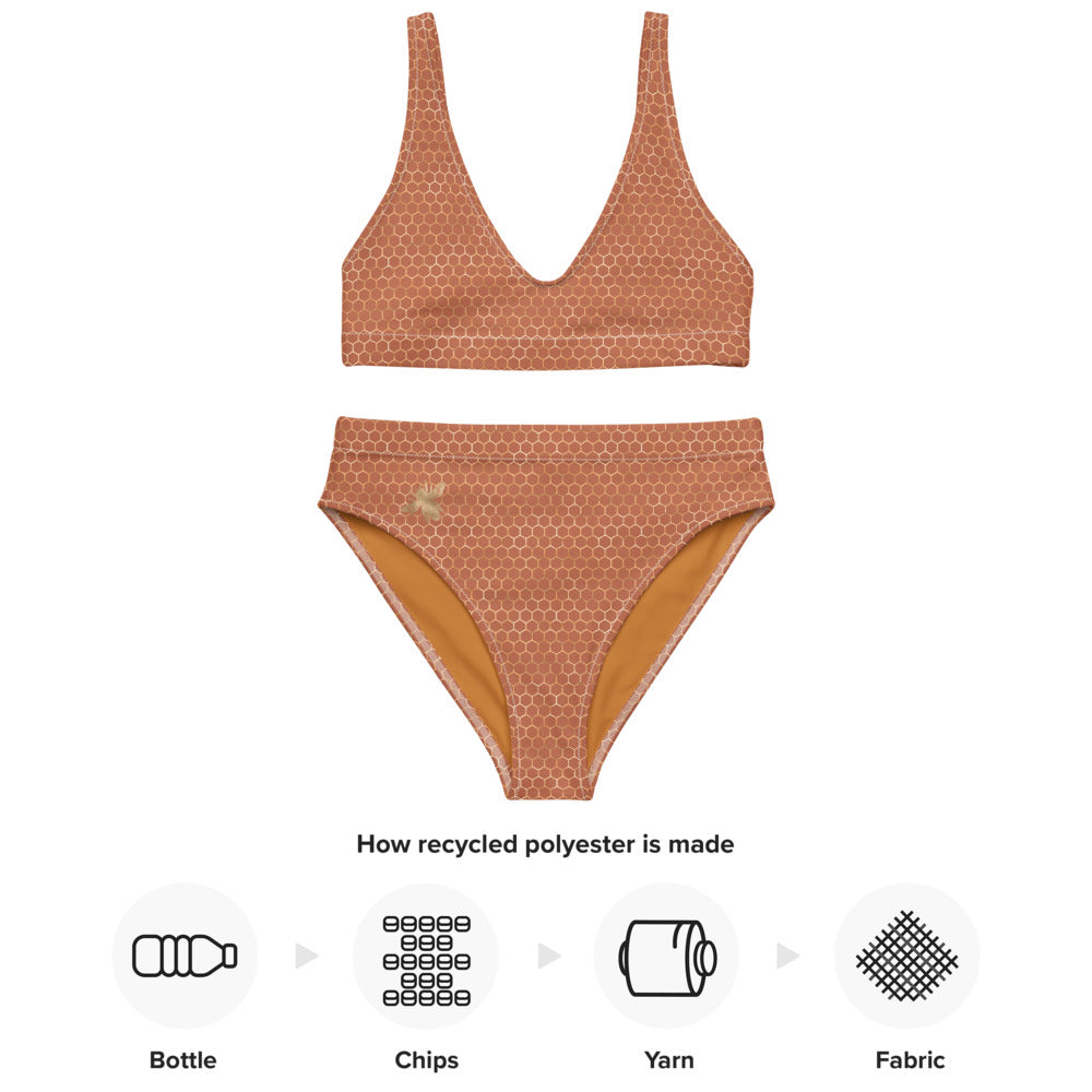 Honeycomb Recycled high waisted bikini