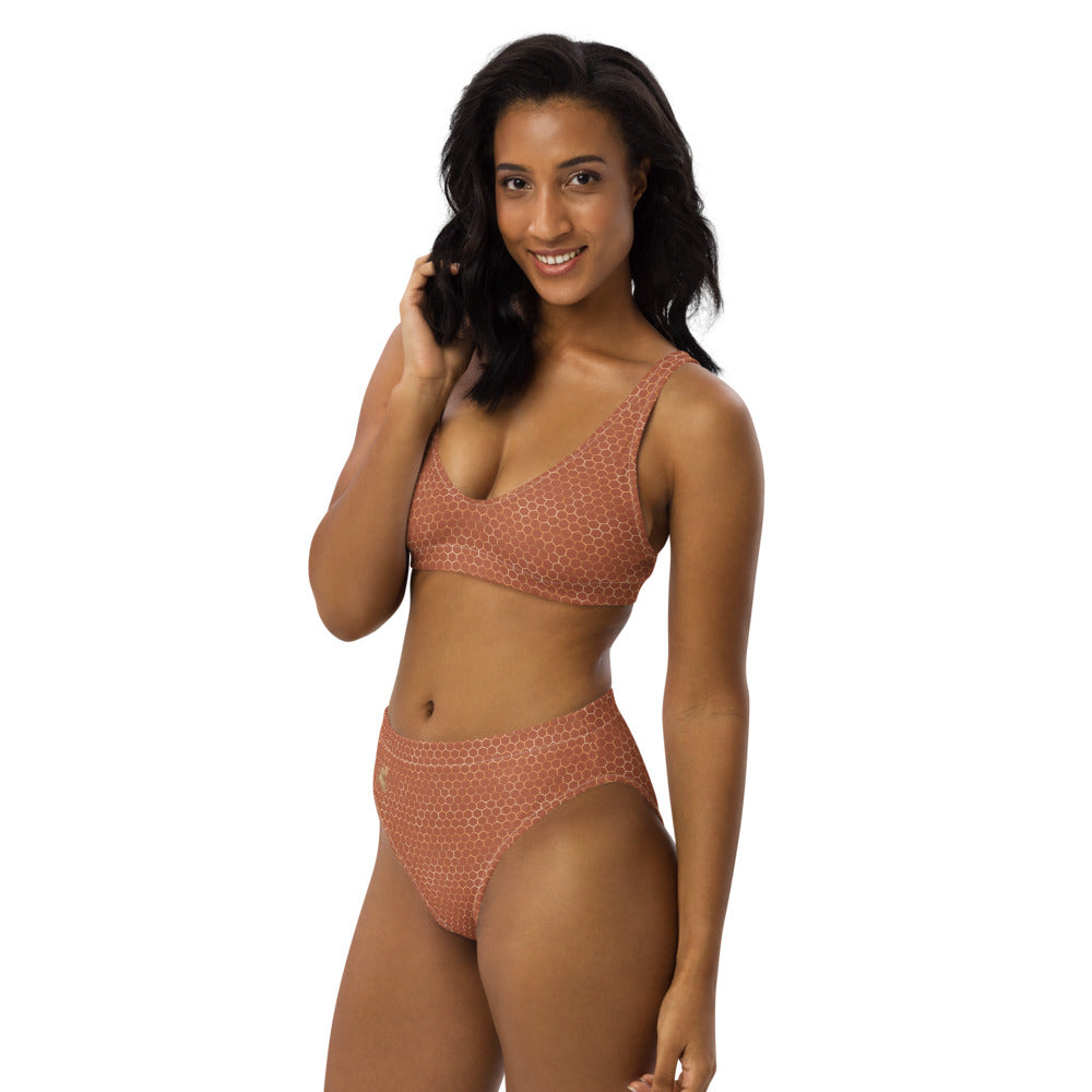 Honeycomb Recycled high waisted bikini