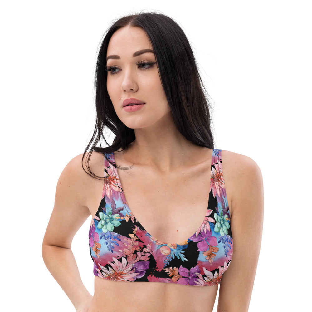 Cactus Flower Recycled Padded Bikini (top only)