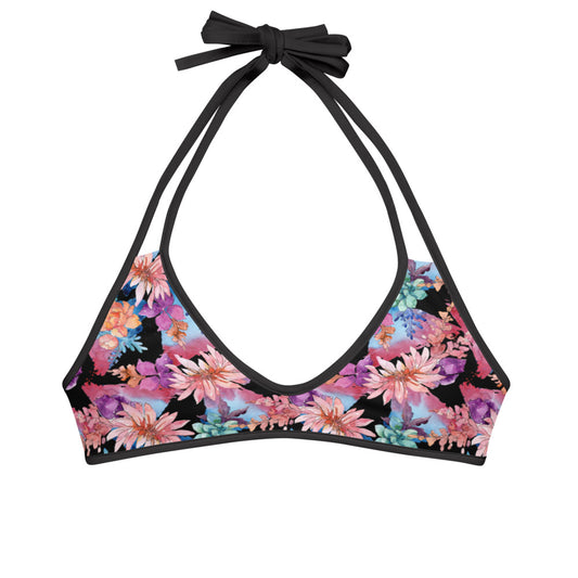 Cactus Flower Reversible Bikini Top