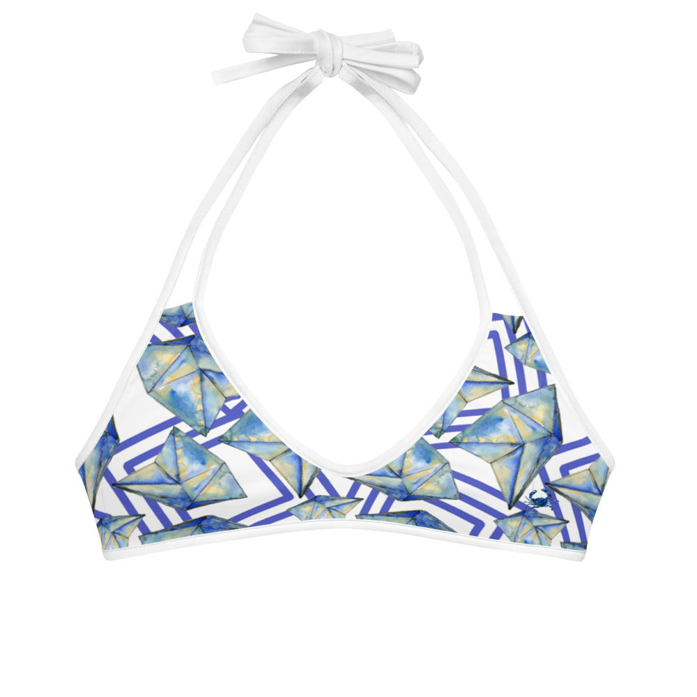 Blue Crab Bikini Top