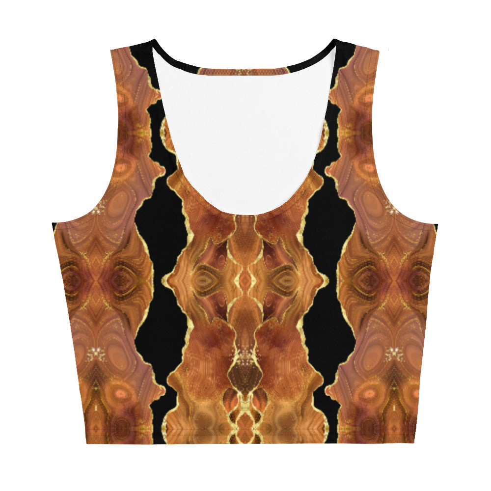 Crop Top - Black x Brown Agate