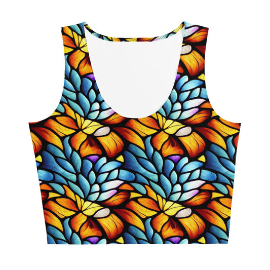 Orange and Blue Sea Glass - Crop Top