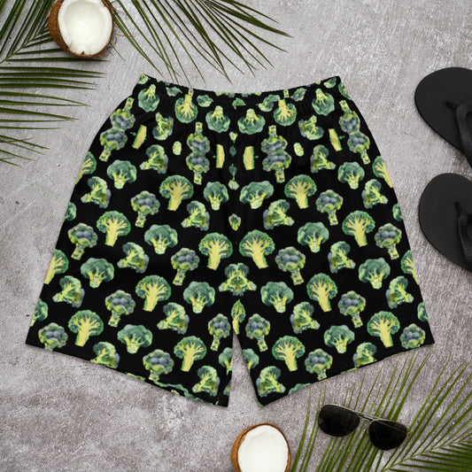 Long Swim Shorts - Broccoli Print