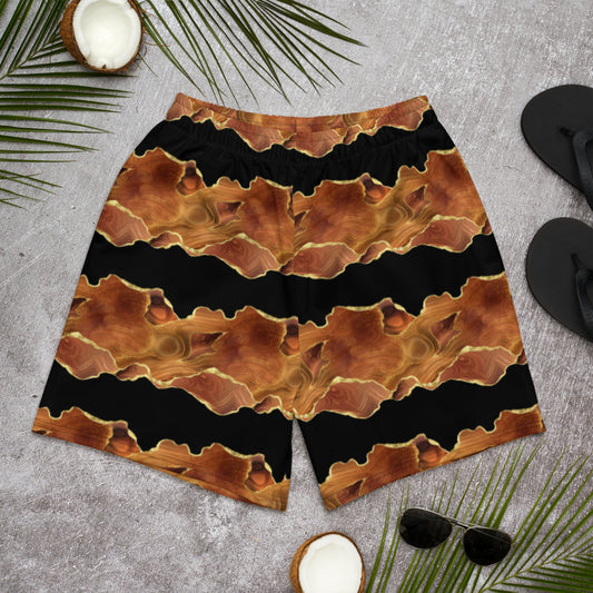 Black x Brown Agate Long Swim Shorts