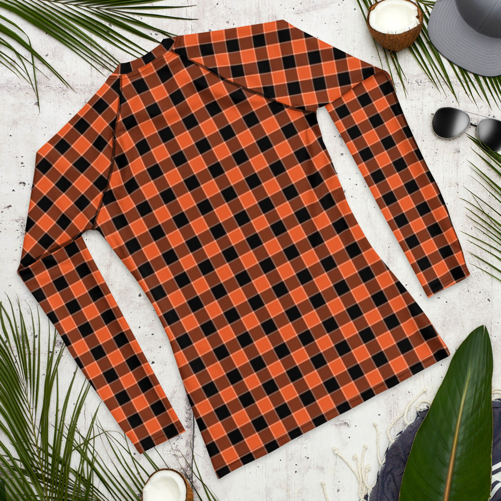 Halloween Plaid with Bat - Rash Guard