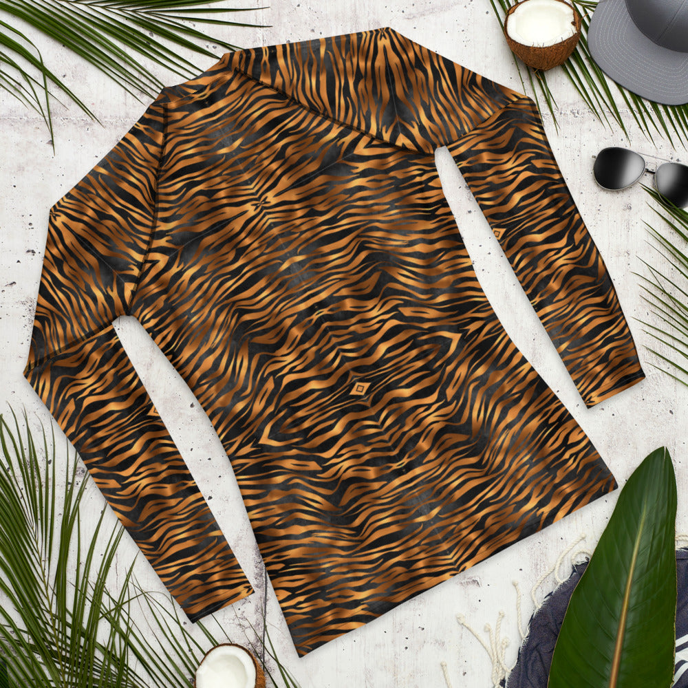 Tiger Print Kaleidoscope Rash Guard