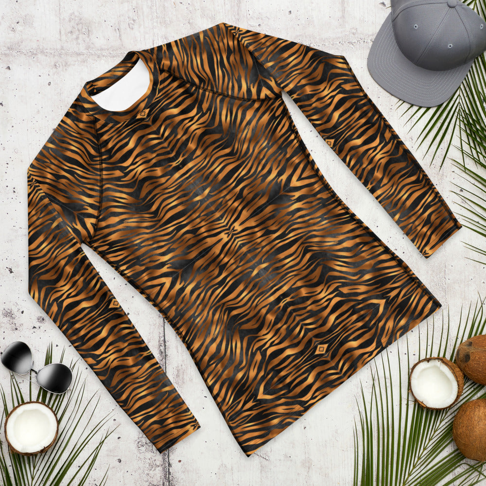 Tiger Print Kaleidoscope Rash Guard