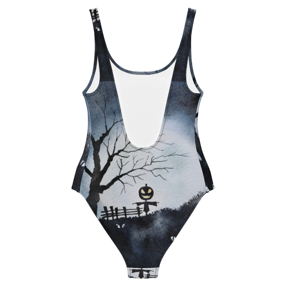 One-Piece Swimsuit - Scarecrow and Tree