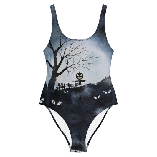 One-Piece Swimsuit - Scarecrow and Tree