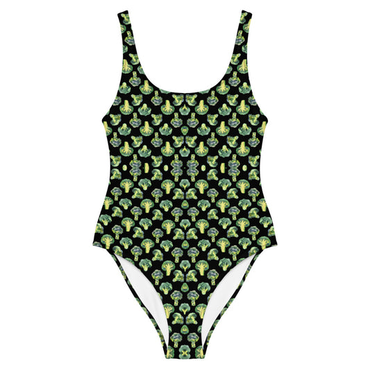 One-Piece Swimsuit Broccoli Pattern