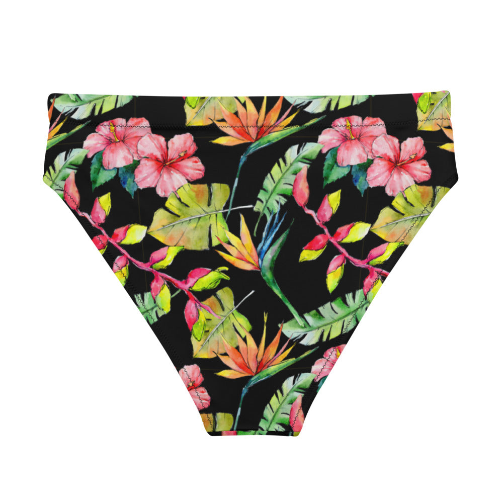 Tropical Rainforest with Frogs - Recycled high-waisted bikini- Bottom Only