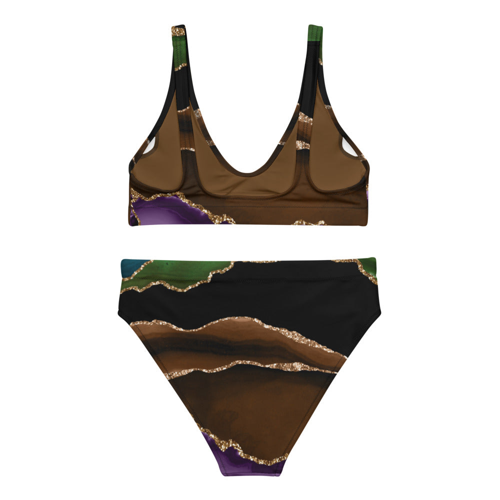 Recycled high waisted bikini - Midnight Agate