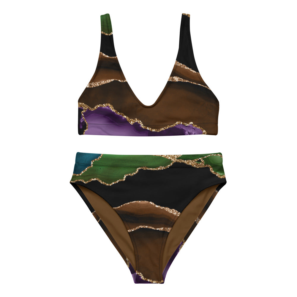 Recycled high waisted bikini - Midnight Agate