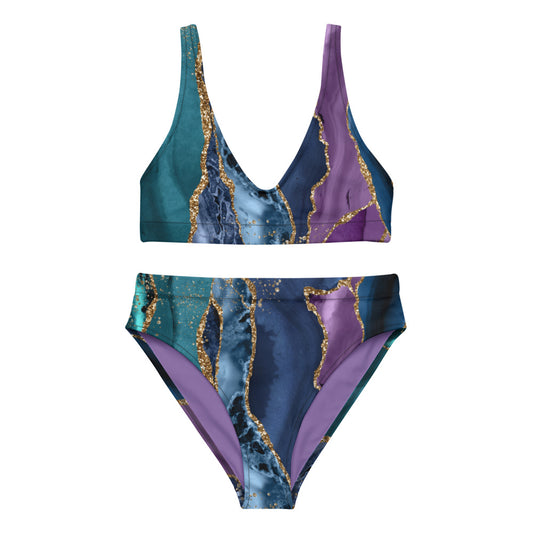 Recycled high waisted bikini - Mermaid Agate