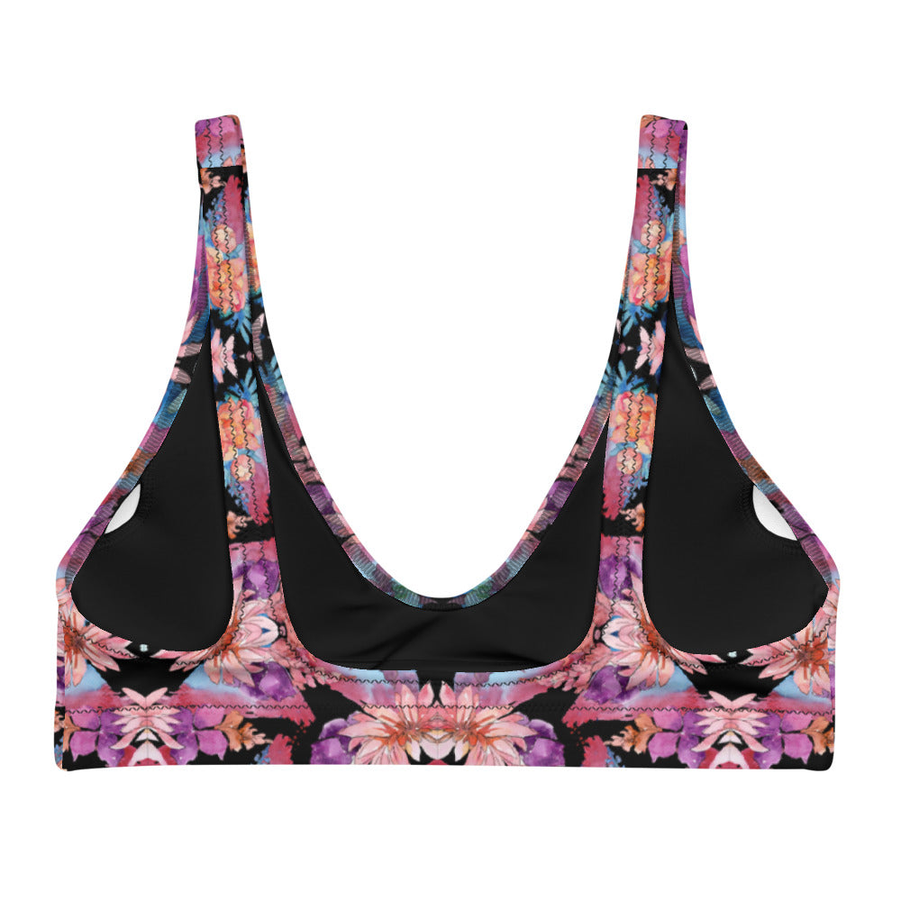 Cactus Flower Kaleidoscope Recycled Padded Bikini (top only)