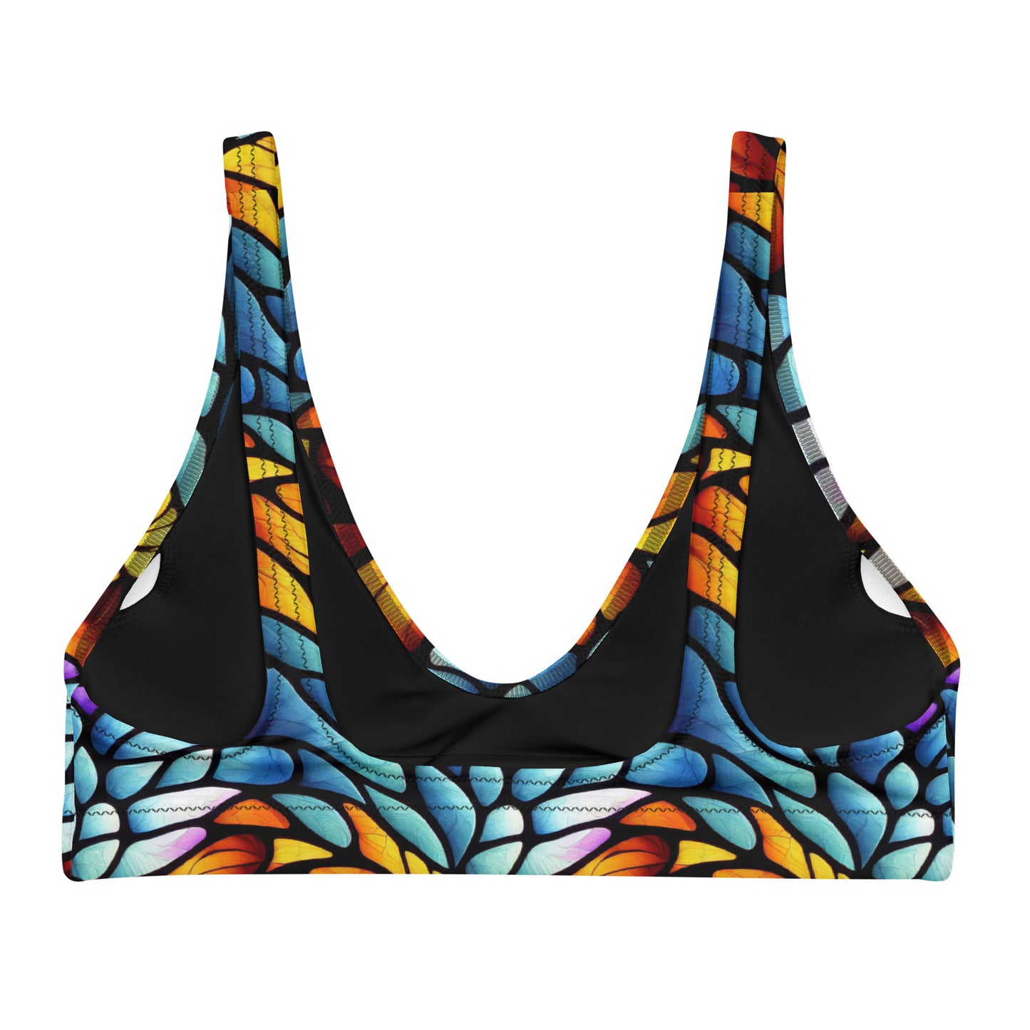 Orange and Blue Sea Glass - Padded Bikini Top