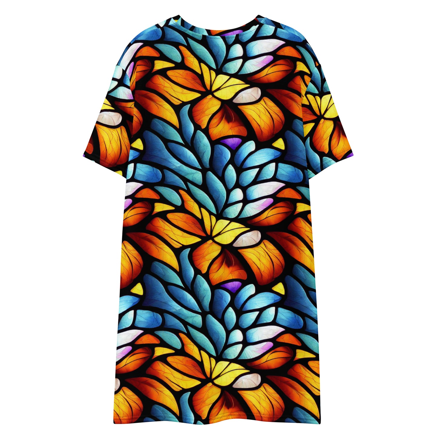 Orange and Blue Sea Glass T Shirt Dress
