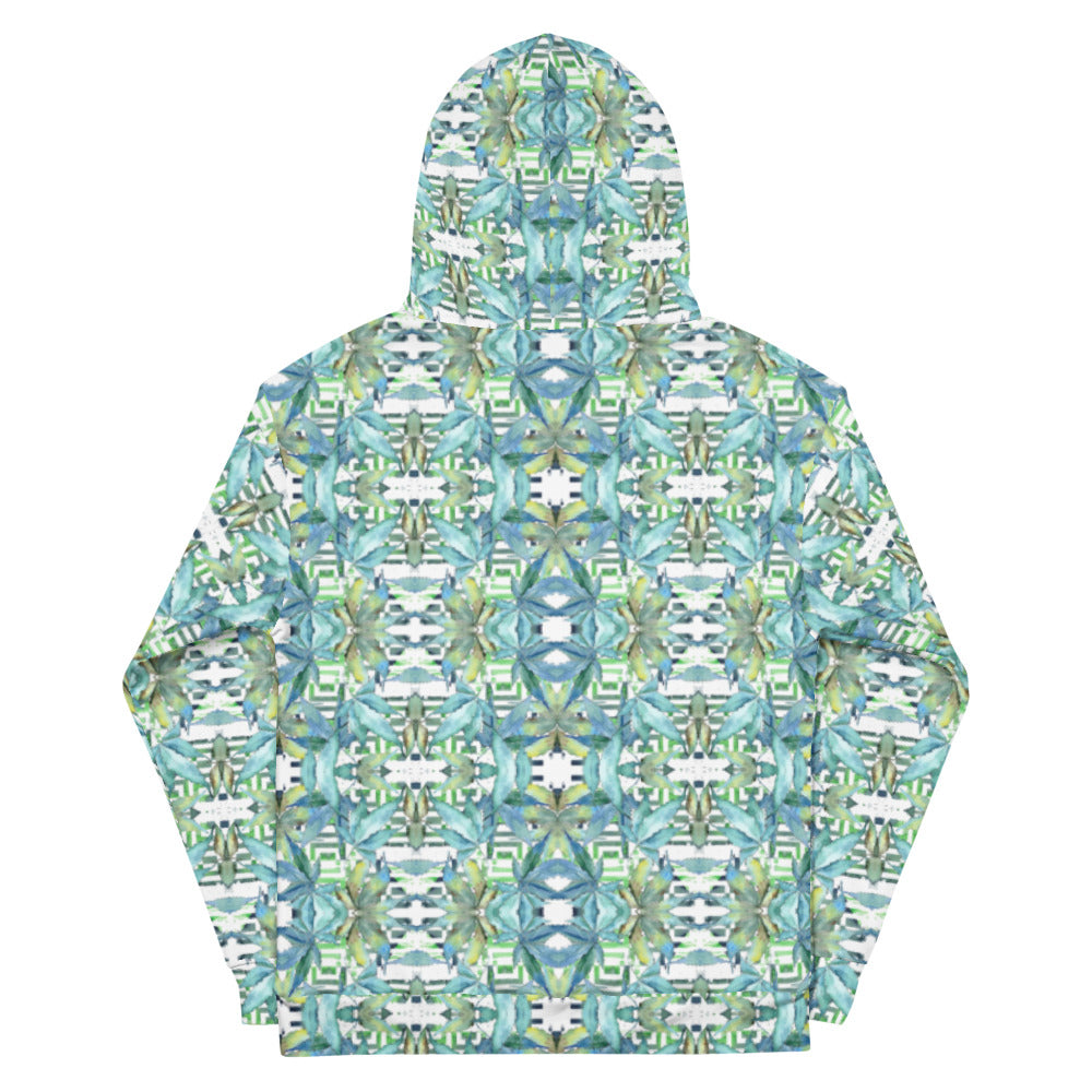 Blue Cannabis Leaf Print Unisex Hoodie