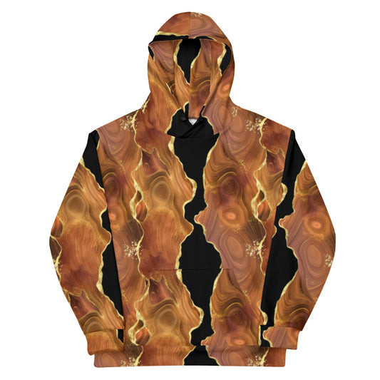 Black x Brown Agate - Fleece Lined Unisex Hoodie