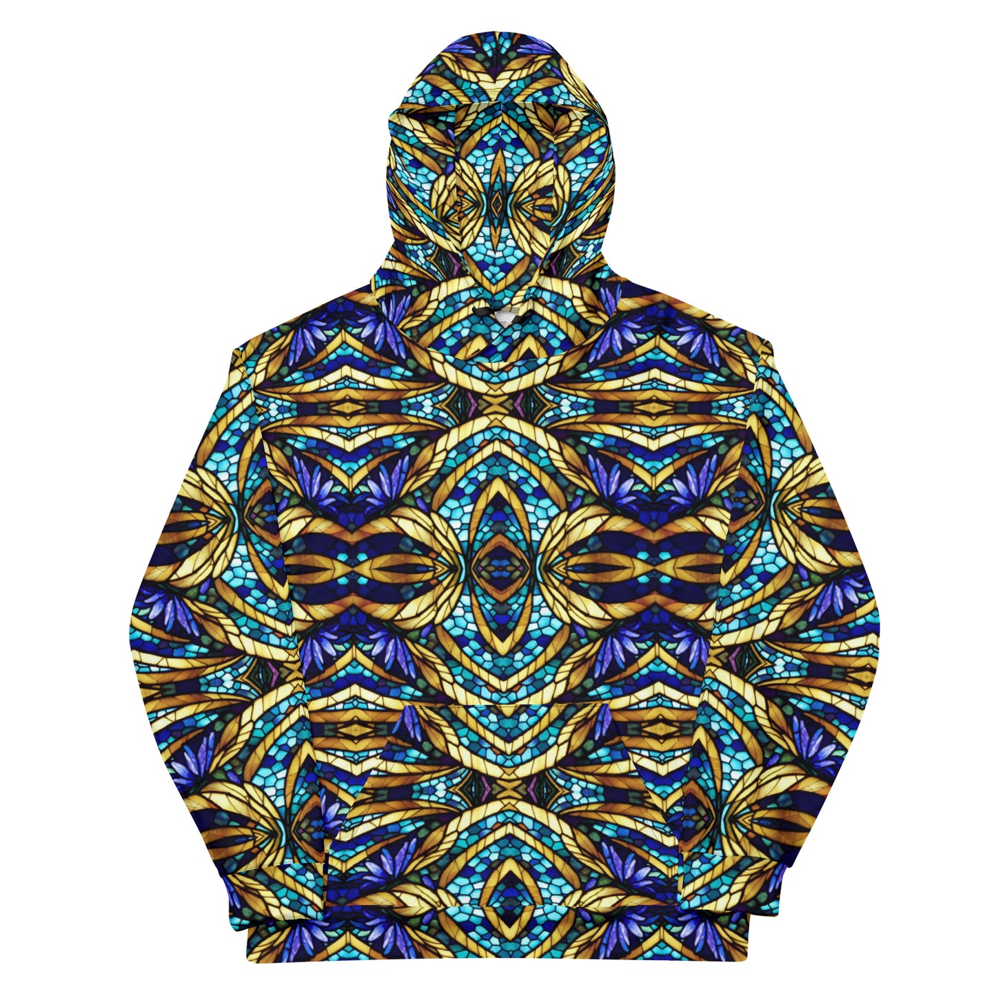 Blue and Gold Sea Glass Hoodie (Kaleidoscope)