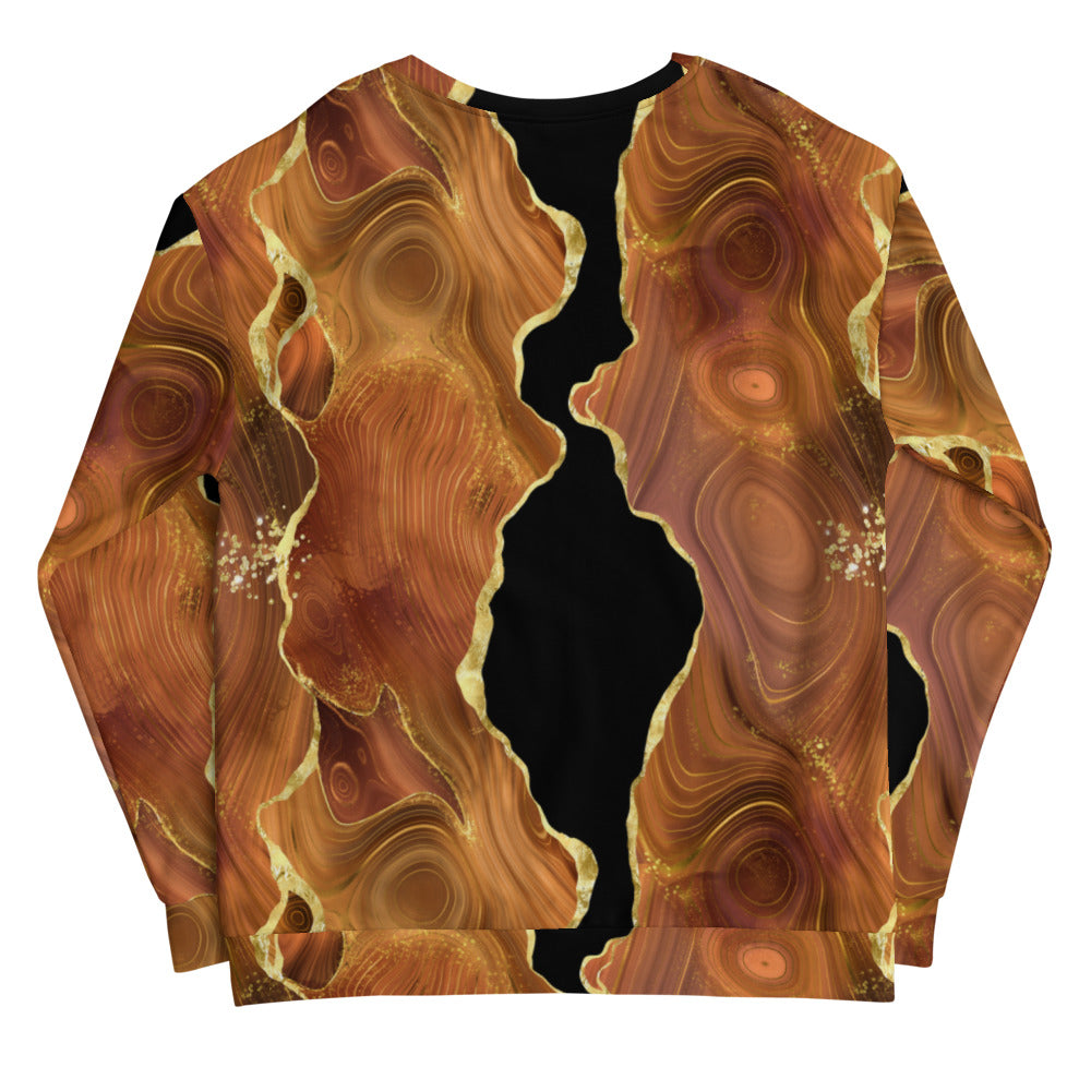 Unisex Sweatshirt - Black x Brown Agate