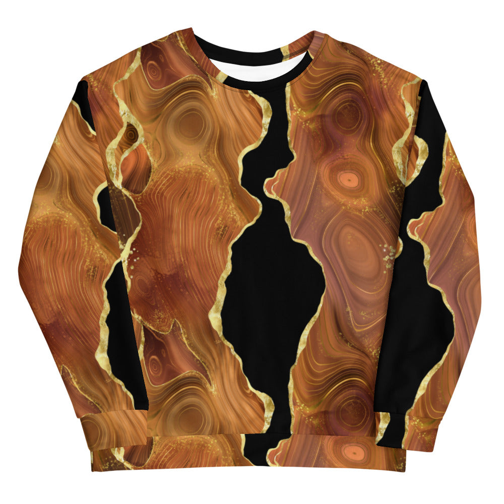 Unisex Sweatshirt - Black x Brown Agate