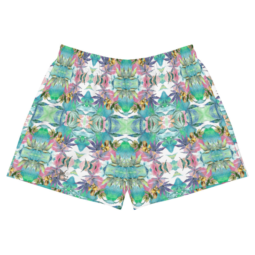Watercolor floral stripes swim shorts