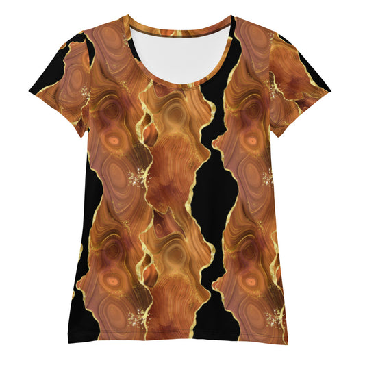 Black x Brown Agate - Women's Athletic T-shirt