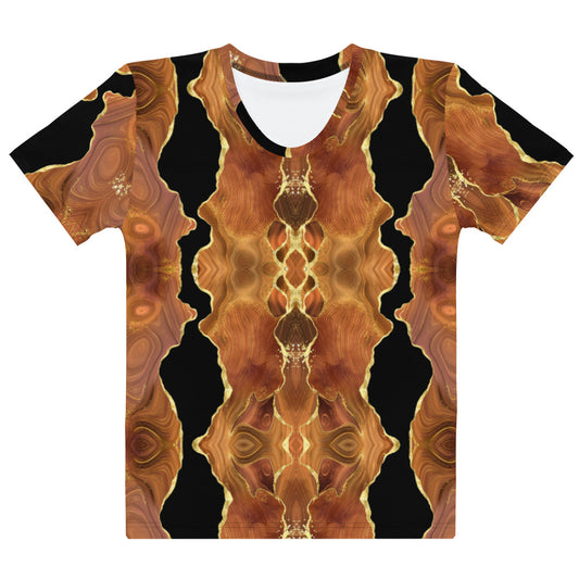 Women's T-shirt - Black and Gold Agate